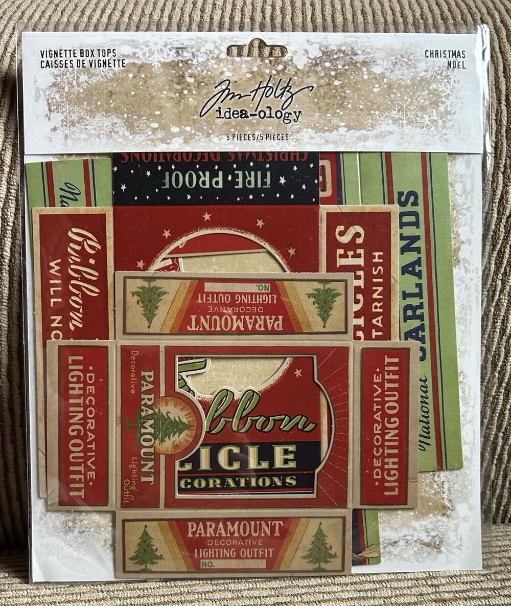 New Tim Holtz Idea-ology Vignette Box Tops TH93755 Christmas Retired 2018 Rare